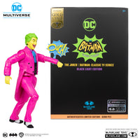 The Joker Black Light Gold Label Mcfarlane Action Figure 6" in neon outfit with limited edition packaging by McFarlane