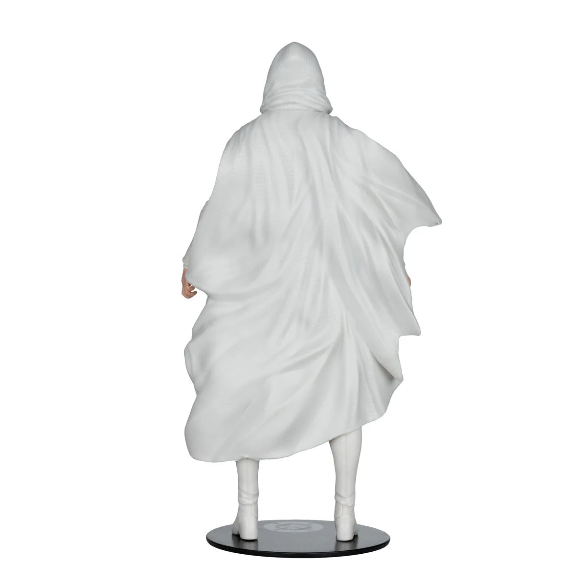 Raven White Chase Variant 7" McFarlane Action Figure DC Multiverse W16" by McFarlane Toys, rear view in white cloak