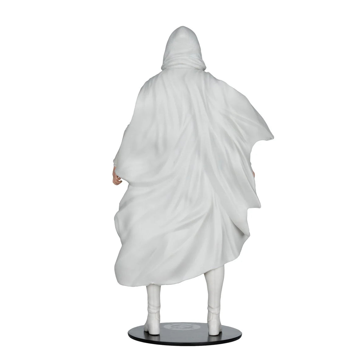 Raven White Chase Variant 7" McFarlane Action Figure DC Multiverse W16" by McFarlane Toys, rear view in white cloak