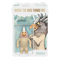 Where the Wild Things Are Douglas monster action figure in blister pack with illustrated character background by Super7