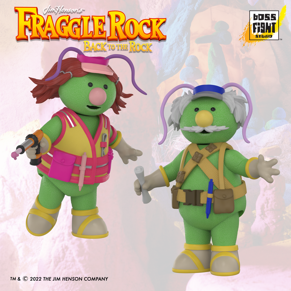 Boss Fight Studio Llc Fraggle Rock Doozer 2-pack figures with vibrant outfits and detailed accessories posed on rocky background
