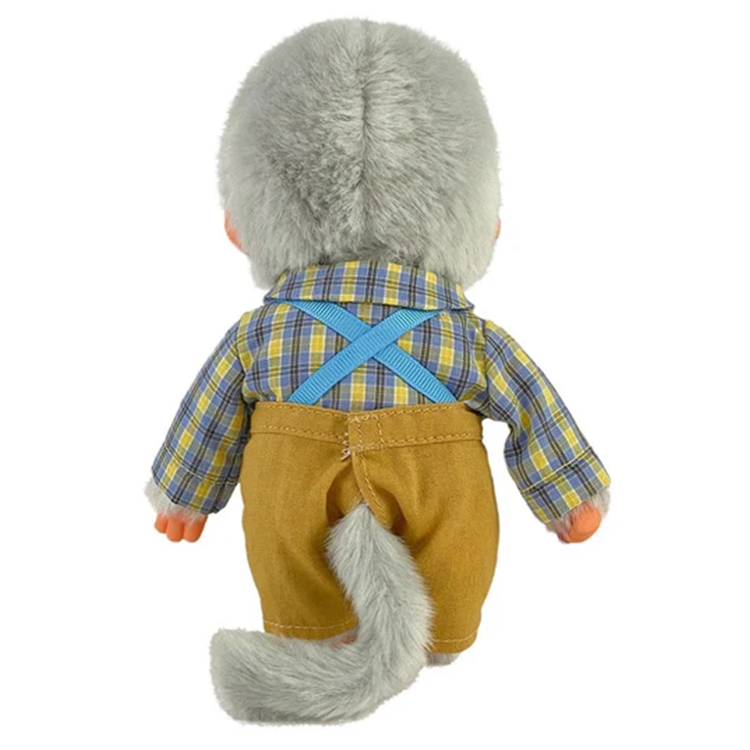 Official Sekiguchi 8-inch Monchhichi Grandpa plush doll for collectors, often searched as a Monchichi grandfather toy.