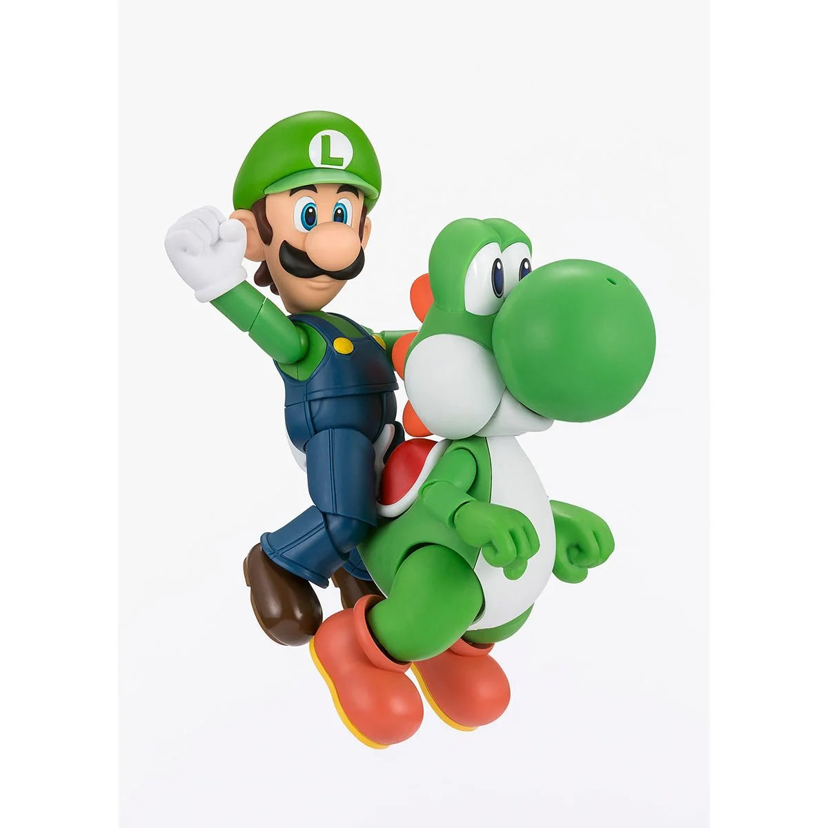 Super Mario Bros S.H.Figuarts Complete 3 Action Figures and Playset by Bandai Tamashii Nations with Luigi and Yoshi figures by SH Figuarts