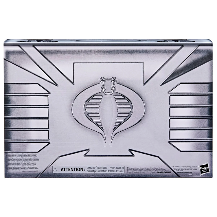 Hasbro G.I. Joe Classified Series COBRA 3 Pack metal-themed collector box with cobra emblem embossing