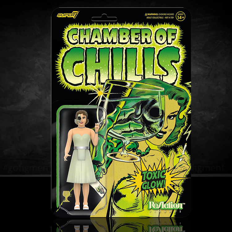 Super7 ReAction vintage style Chamber of Chills glow-in-the-dark horror comic action figure in original packaging