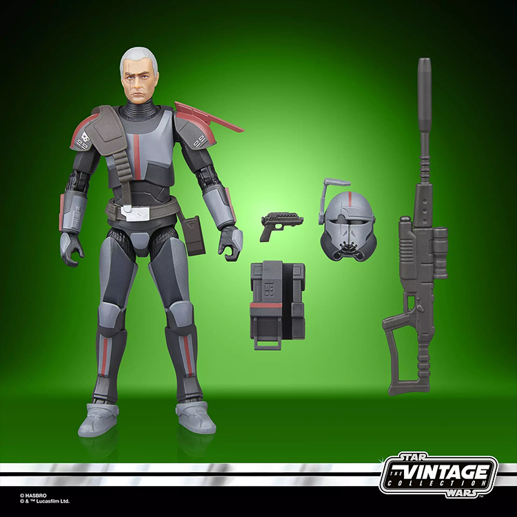 The Bad Batch Crosshair action figure with sniper rifle, helmet, blaster, and pack accessories by Kenner
