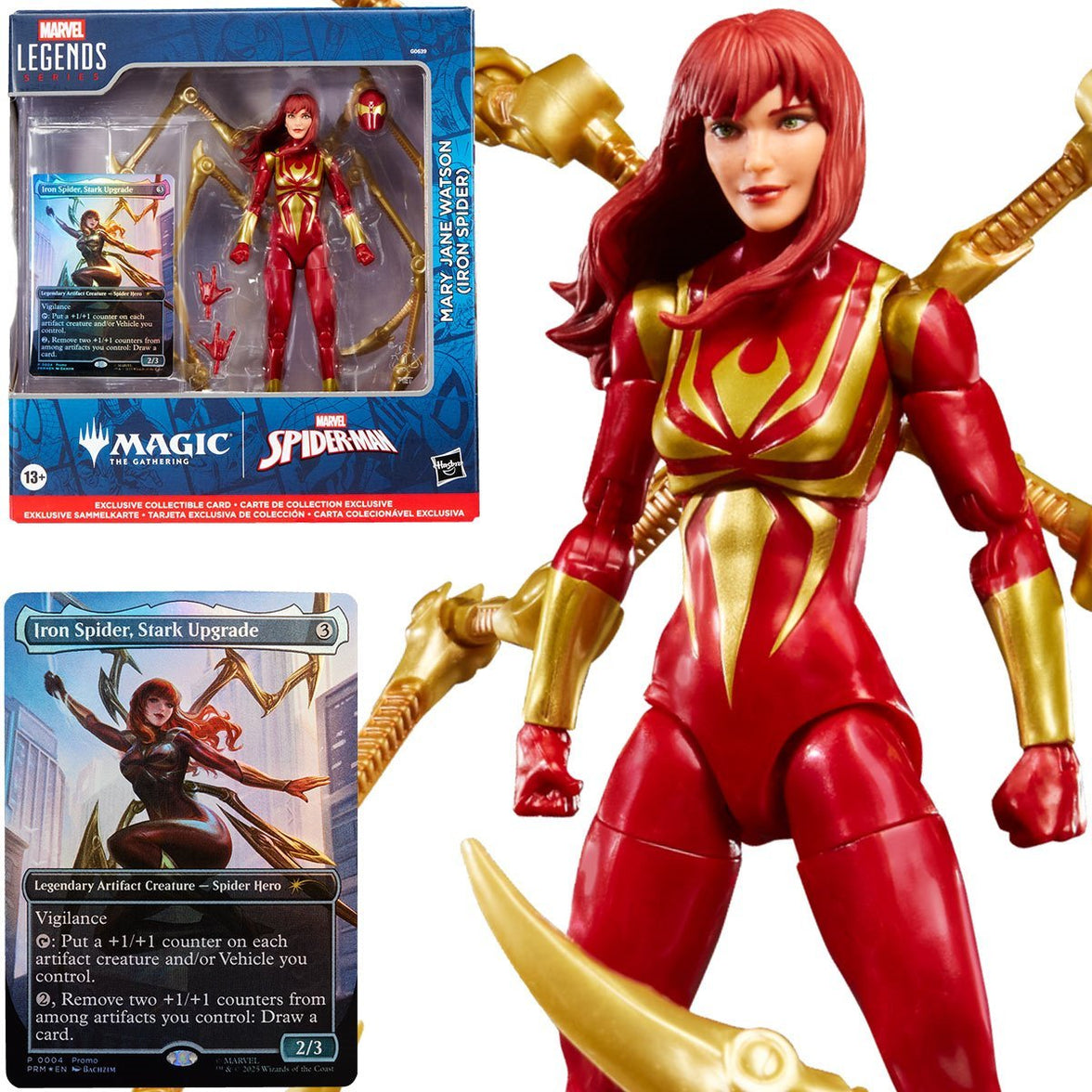 Marvel Legends Mary Jane Watson Iron Spider Action Figure with Magic: The Gathering Card