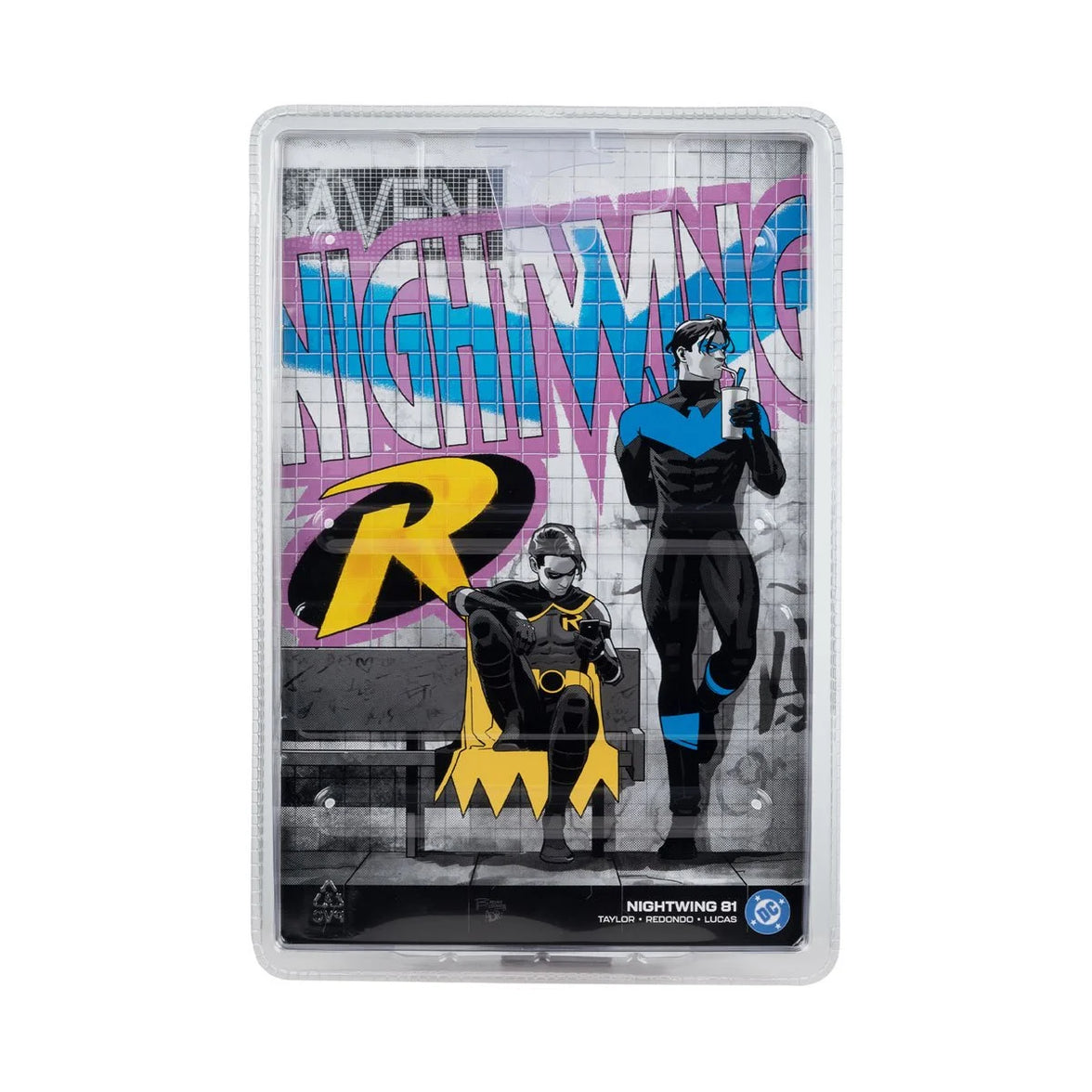 Nightwing 7.16" DC Direct Action Figure Page Punchers Wave 14 in blister packaging with comic art backdrop