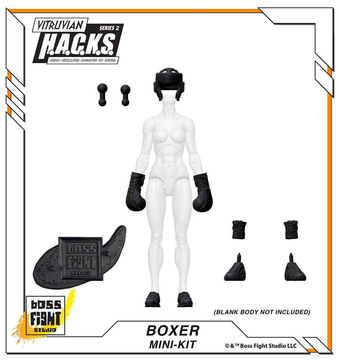 Action Figures and Collectibles by Boss Fight Studio - LOOK! Vitruvian H.A.C.K.S. - Mini-Kit Blind Bags Asst. Box with black boxing gear accessory parts
