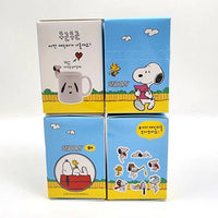 K-Wonderland Peanuts Snoopy blind box packaging showing Snoopy and Woodstock illustrations with figure previews