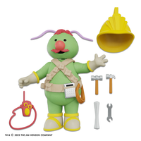 Boss Fight Studio Llc Fraggle Rock Flange Doozer figure with green body, red hair, tool belt, and construction tools on white background