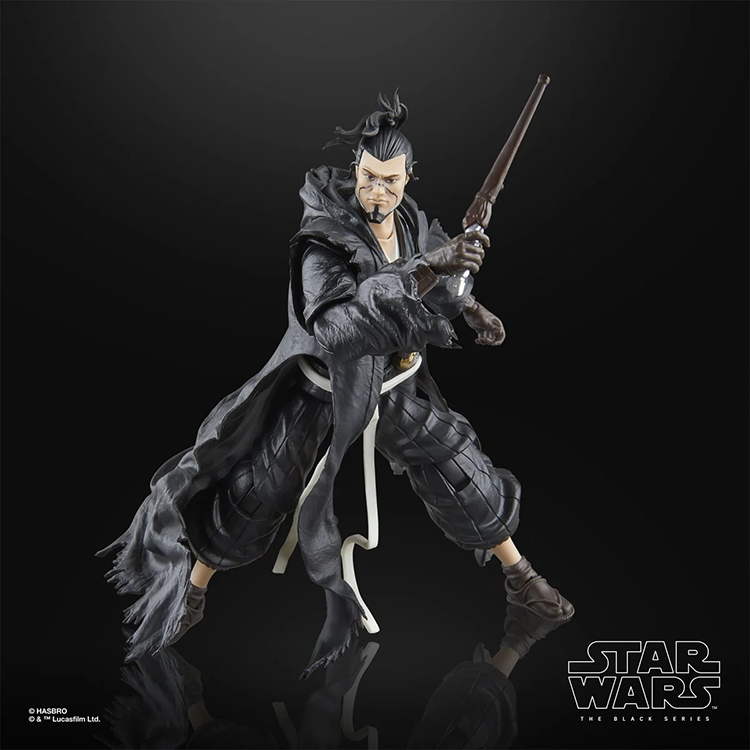 Hasbro Star Wars Black Series The Ronin 6-inch action figure in dynamic pose with detailed black outfit