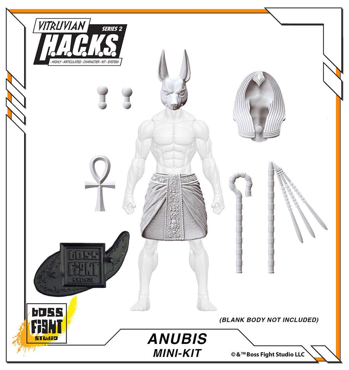 Action Figures and Collectibles by Boss Fight Studio - LOOK! Vitruvian H.A.C.K.S. - Mini-Kit Blind Bags Asst. Box with Anubis-themed detailed accessory parts