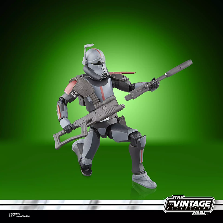 Kenner Star Wars Vintage Collection Crosshair action figure posed with sniper rifle on green background