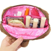Official Sekiguchi Monchhichi Square Plush Pouch by K-Wonderland featuring a soft spacious character design, often searched as a Monchichi organizer.
