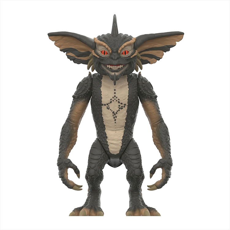 Super7 ReAction figure of Mohawk Gremlin from Gremlins 2 with detailed scales and menacing red eyes