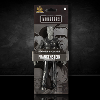 Bendable Universal Monsters Frankenstein figure in black and white packaging by The Noble Collection Silver Screen Edition