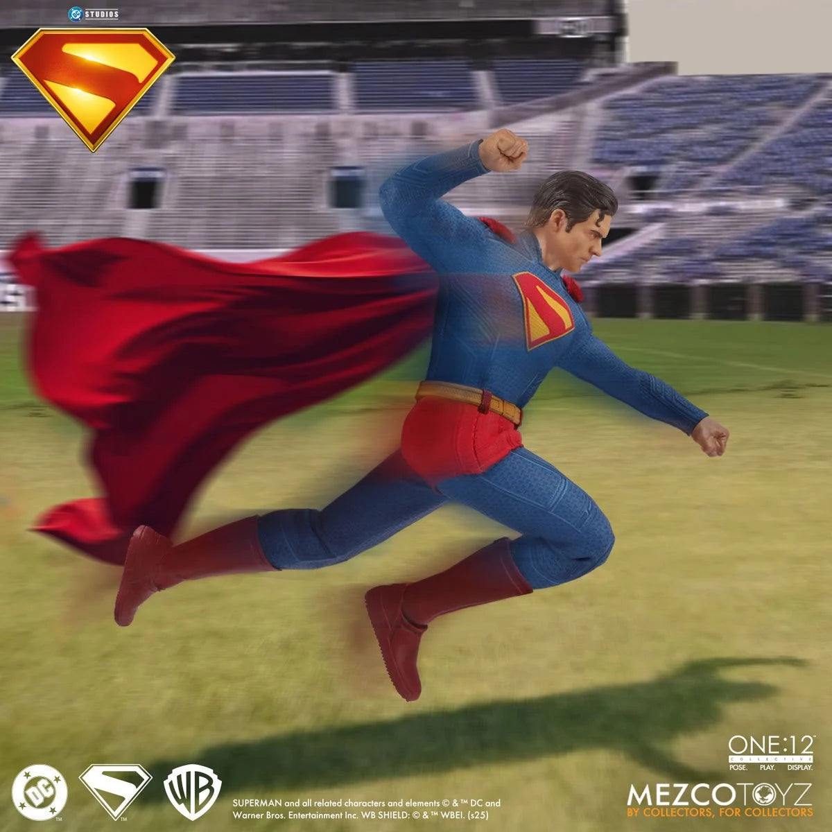 Superman (2025) One:12 Collective Action Figure by Mezco Toyz with Krypto the Superdog 6.7-Inch figure in flight