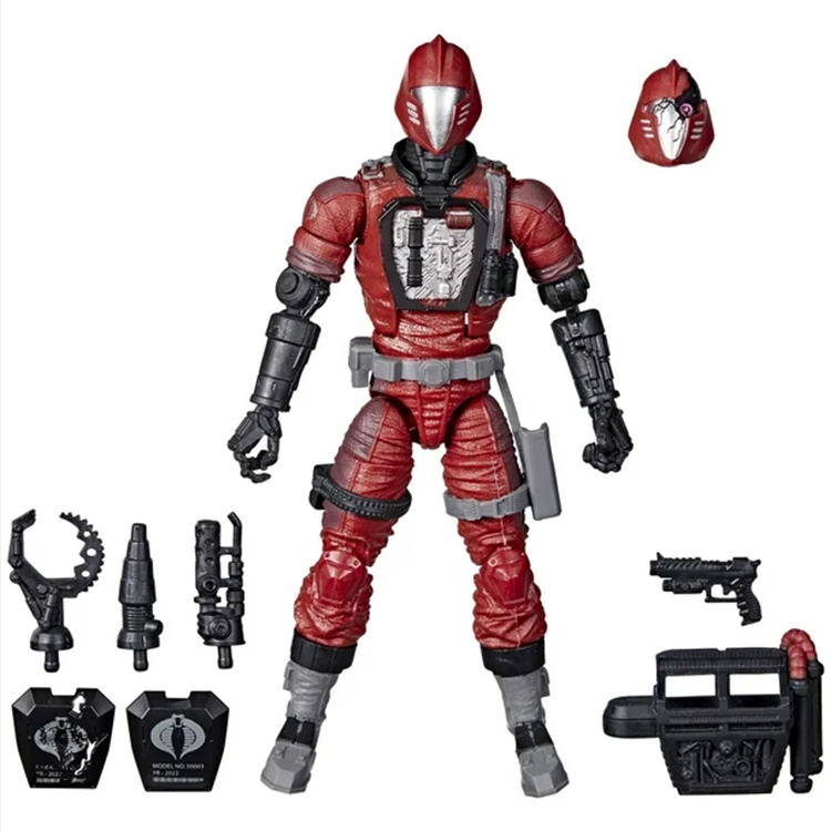 GI Joe Classified Series 6-inch Crimson B.A.T. action figure with alternate head and multiple accessories by Hasbro