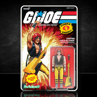 Hasbro G.I. Joe ReAction+ Zartan Cold Slither figure with guitar and microphone in retro blister packaging