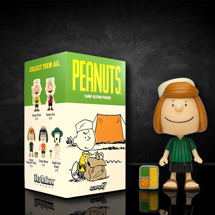 Super7 Peanuts Camper Peppermint Patty 3.75 inch loose action figure with camp-themed dice accessory