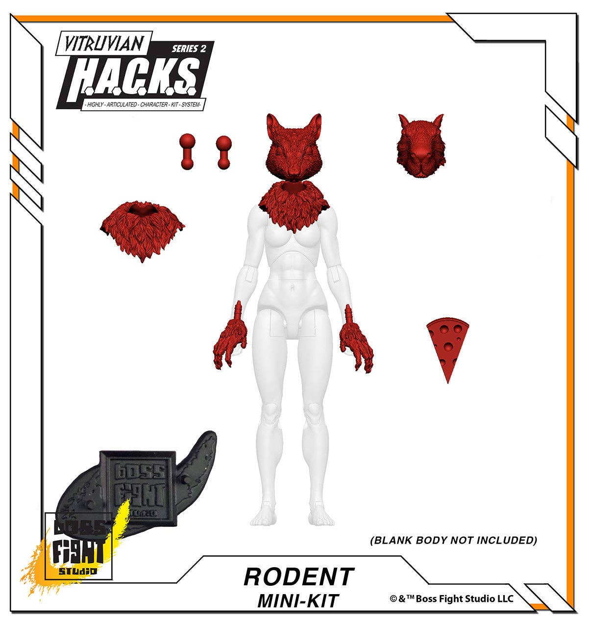 Action Figures and Collectibles by Boss Fight Studio - LOOK! Vitruvian H.A.C.K.S. - Mini-Kit Blind Bags Asst. Box with red rodent-themed head and claw accessories
