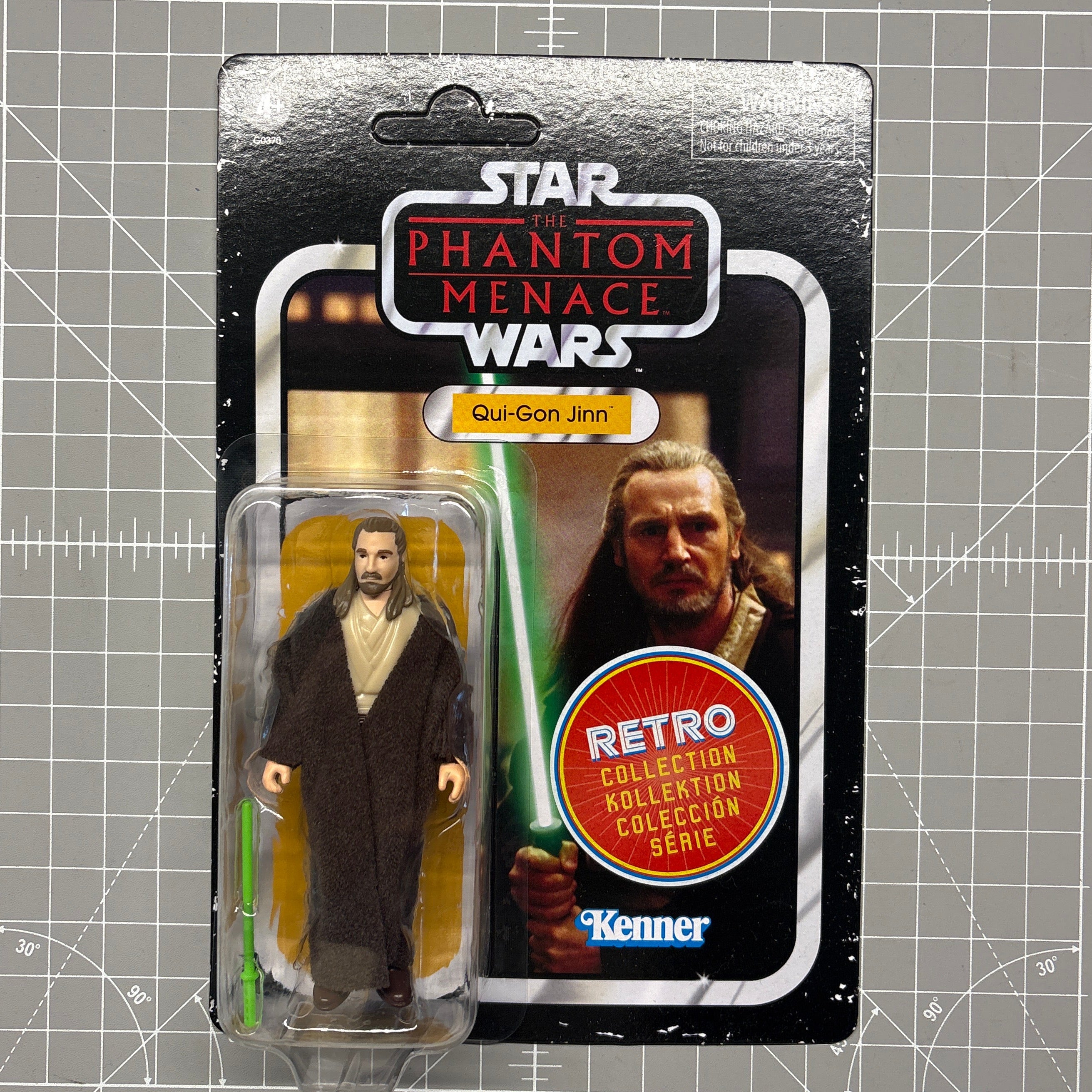Qui-Gon Jinn Star Wars Retro Collection Action Figure in case by Kenner in original packaging