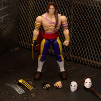 Jada Toys Ultra Street Fighter II Vega 6-inch action figure with accessories and two mask options displayed