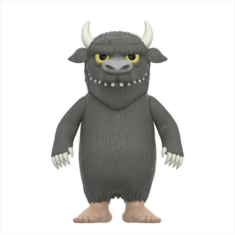 Where the Wild Things Are Bull monster action figure with gray fur and white horns by Super7 on white background