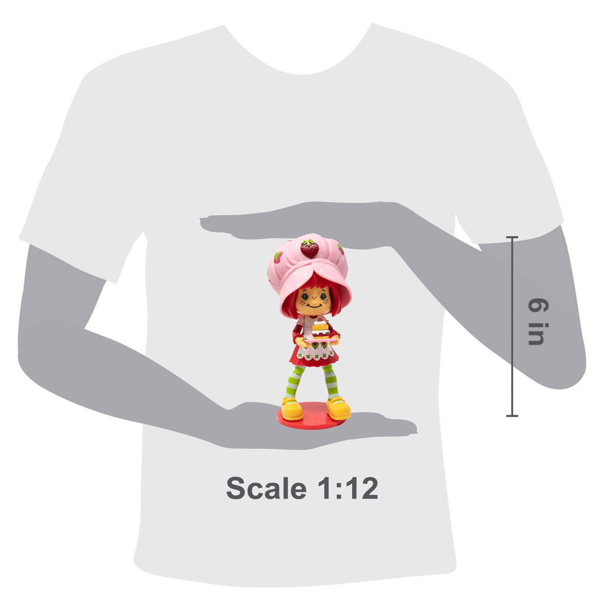 Boss Fight Studio Llc Strawberry Shortcake highly articulated 6-inch figure with pink hat and green striped leggings on red base