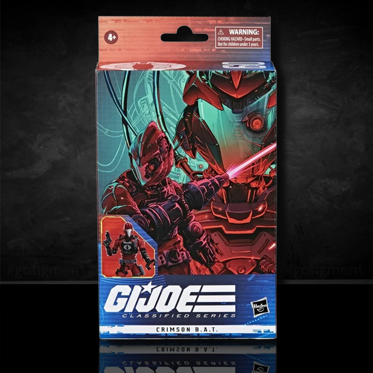 GI Joe Classified Series Crimson B.A.T. 6-inch action figure in Hasbro packaging with character artwork and logo detail