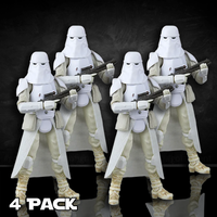 Four Kenner Imperial Snowtrooper action figures from Star Wars Vintage Collection VC-349 in winter gear holding blasters