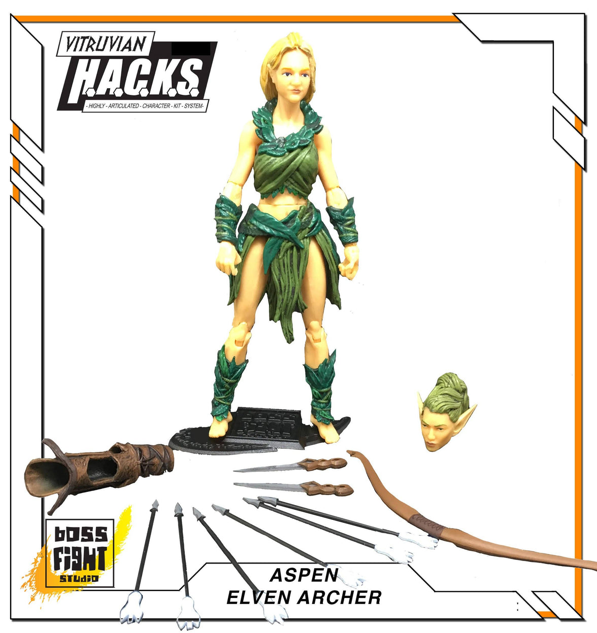 Aspen Spring Branch Elven Archer Vitruvian H.A.C.K.S. Action Figure1:18 Scale by Boss Fight Studio Llc new in box with accessories