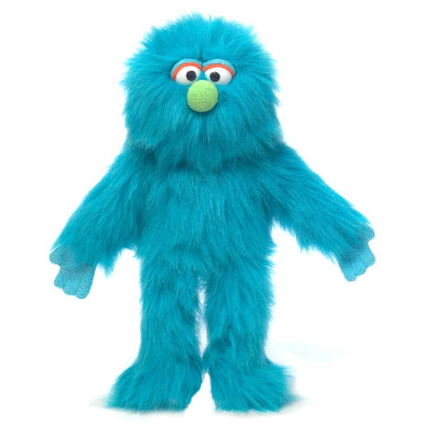 Silly Puppets Mook Blue Monster Puppet - 14" Furry Puppet with Movable Mouth and Hands by Silly Puppets new condition