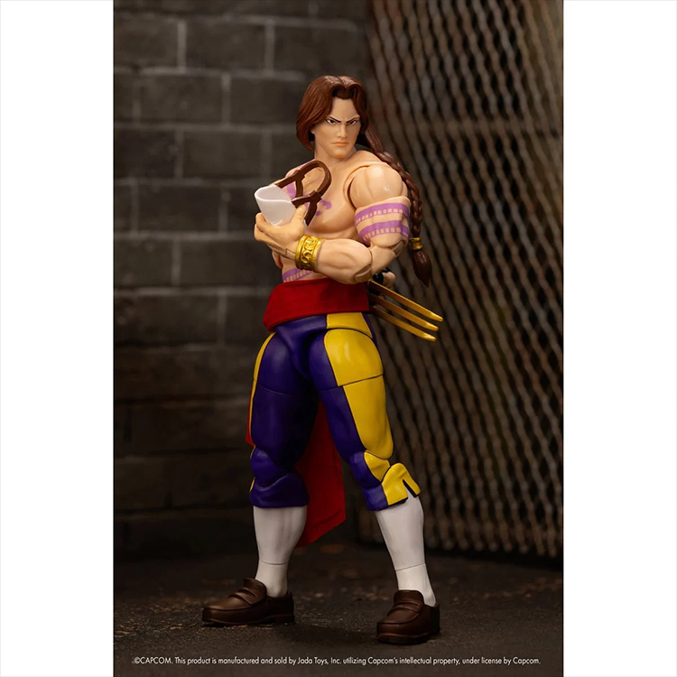 Jada Toys Ultra Street Fighter II Vega 6-inch action figure posing with claw weapon and detailed costume