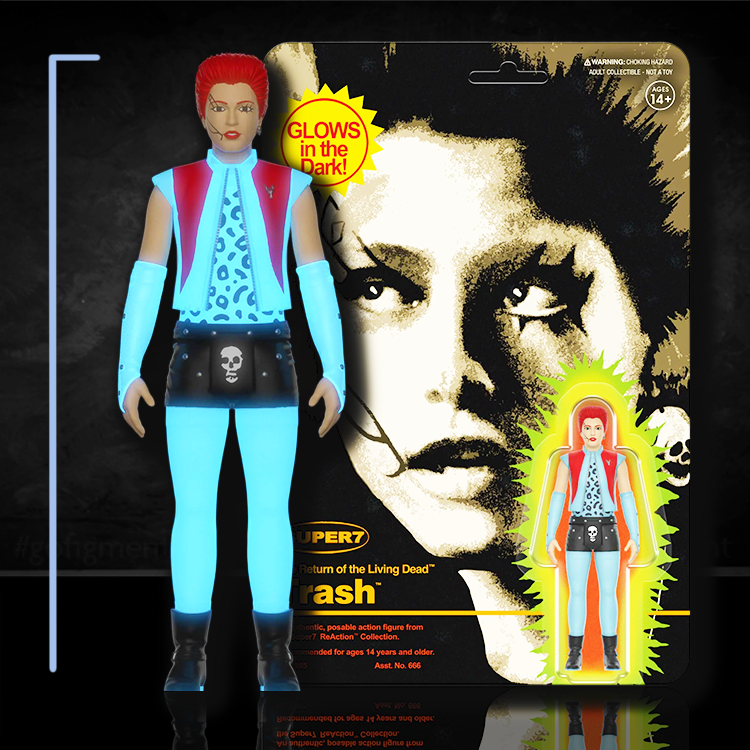 Trash Monster Glow Return of the Living Dead action figure by Super7 with glowing blue outfit and punk details