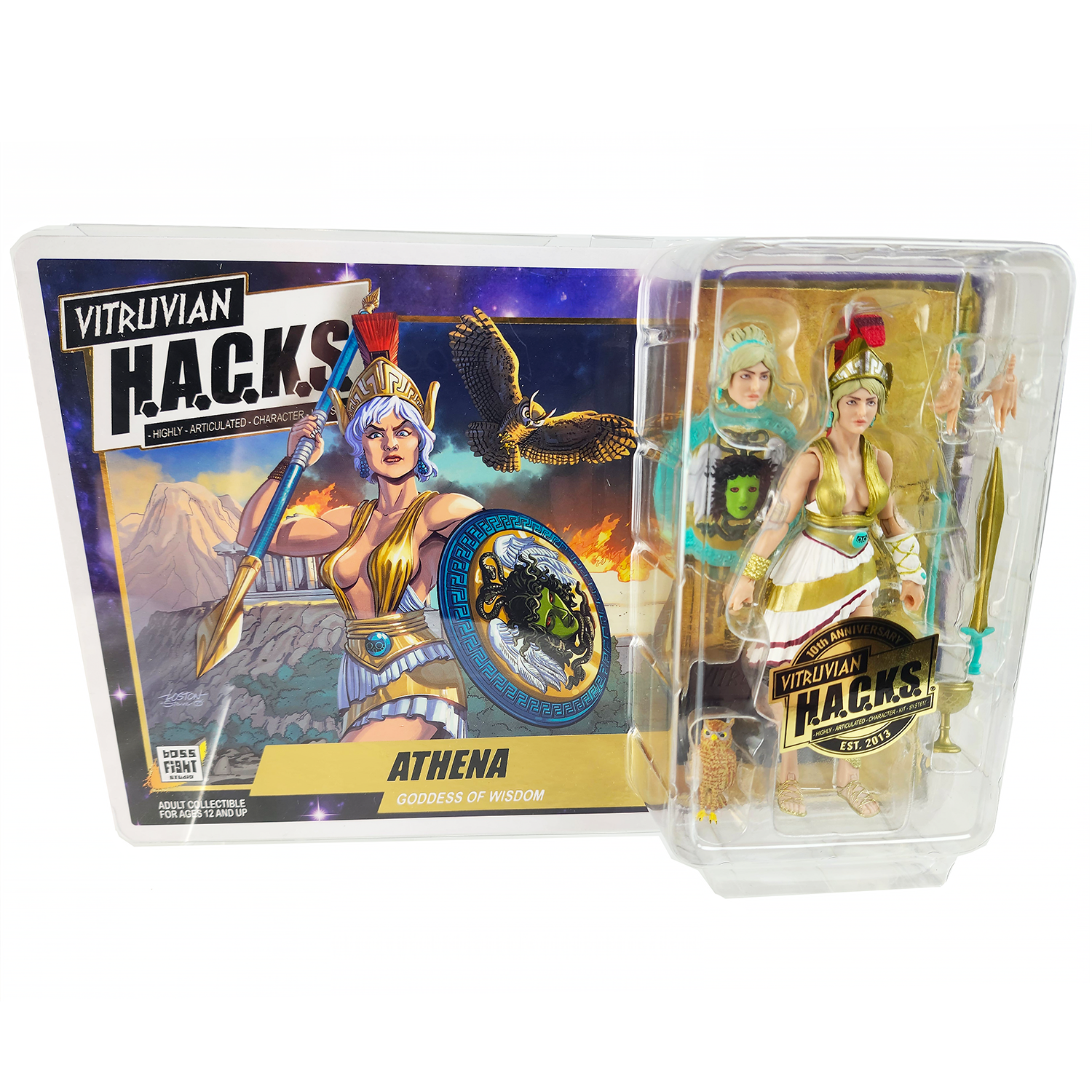 Vitruvian H.A.C.K.S. Action Figure – Athena 10th Anniversary Edition – Legendary Greek Warrior Goddess 1:18 Scale by Boss Fight Studio Llc new in box