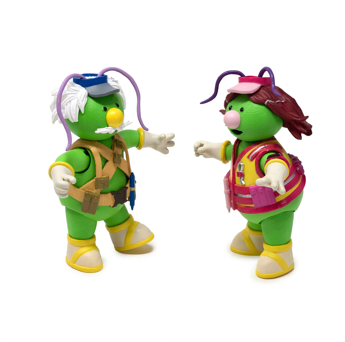 Boss Fight Studio Llc Fraggle Rock Doozer 2-pack figures with green bodies, colorful outfits, and articulated limbs facing each other