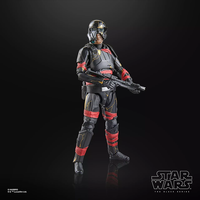 Black Series Night Trooper action figure with detailed armor and Zombie Jaw, posed with blaster rifles by Hasbro