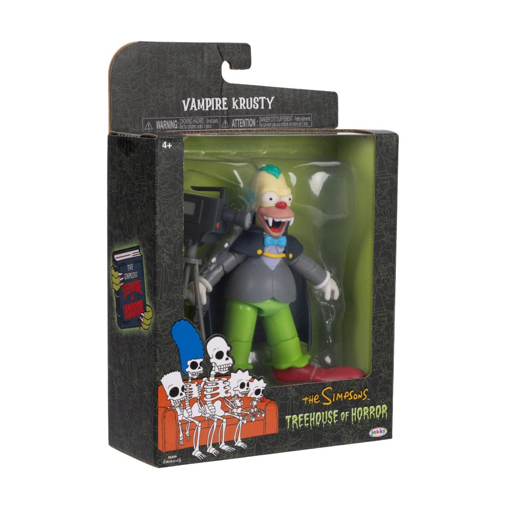 Vampire Krusty the Clown Deluxe Action Figure The Simpsons 5" Treehouse of Horror by Jakks Pacific in package display.