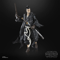 Hasbro Star Wars Black Series The Ronin 6-inch action figure in dynamic pose with katana and pistol on black background