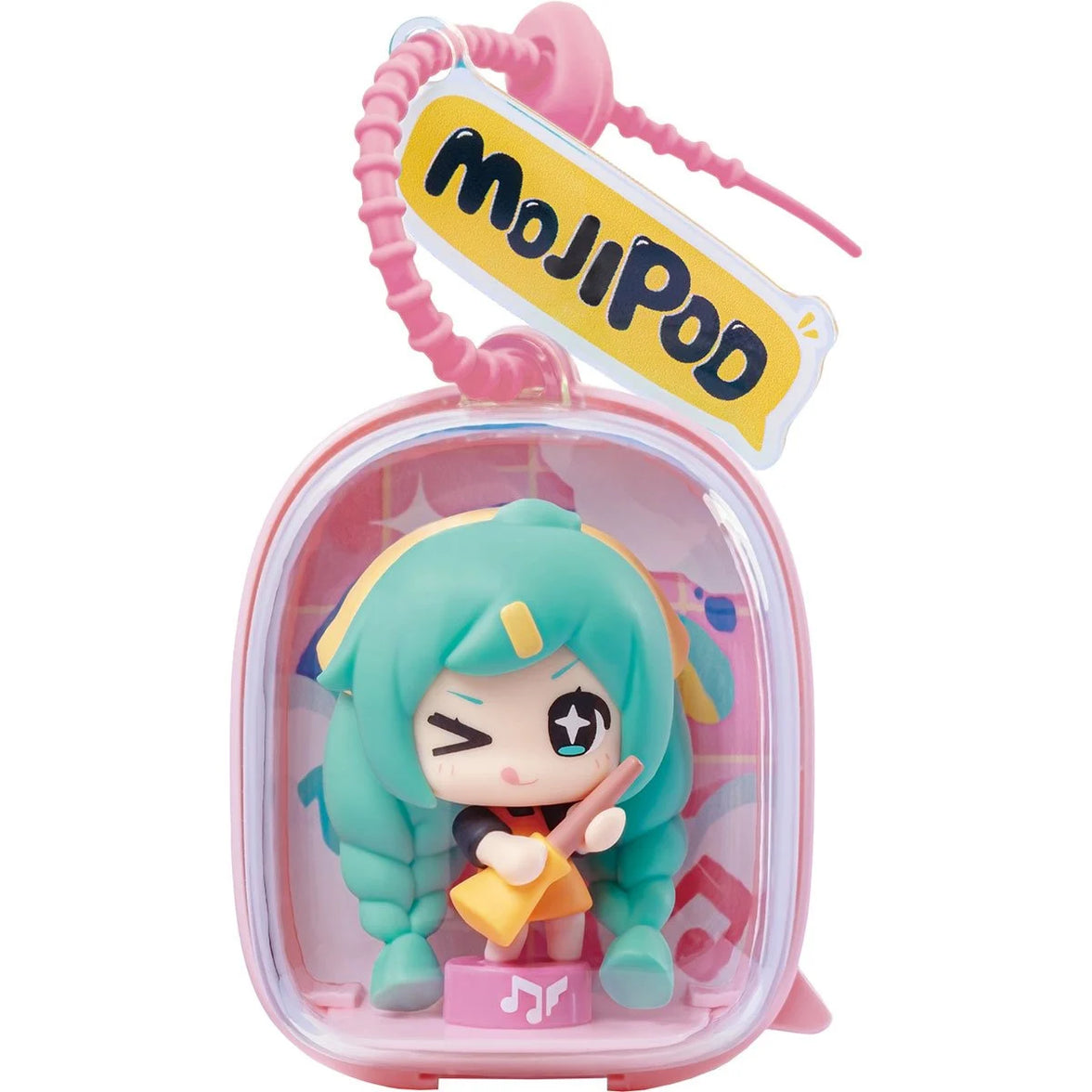 Hatsune Miku Blokees Mojipod Model Kit Diverse Music Festival Case of 6 in pink case with turquoise-haired figure