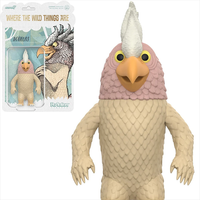 Super7 Where the Wild Things Are Douglas monster action figure with beige scales and pink head in packaging and standalone view