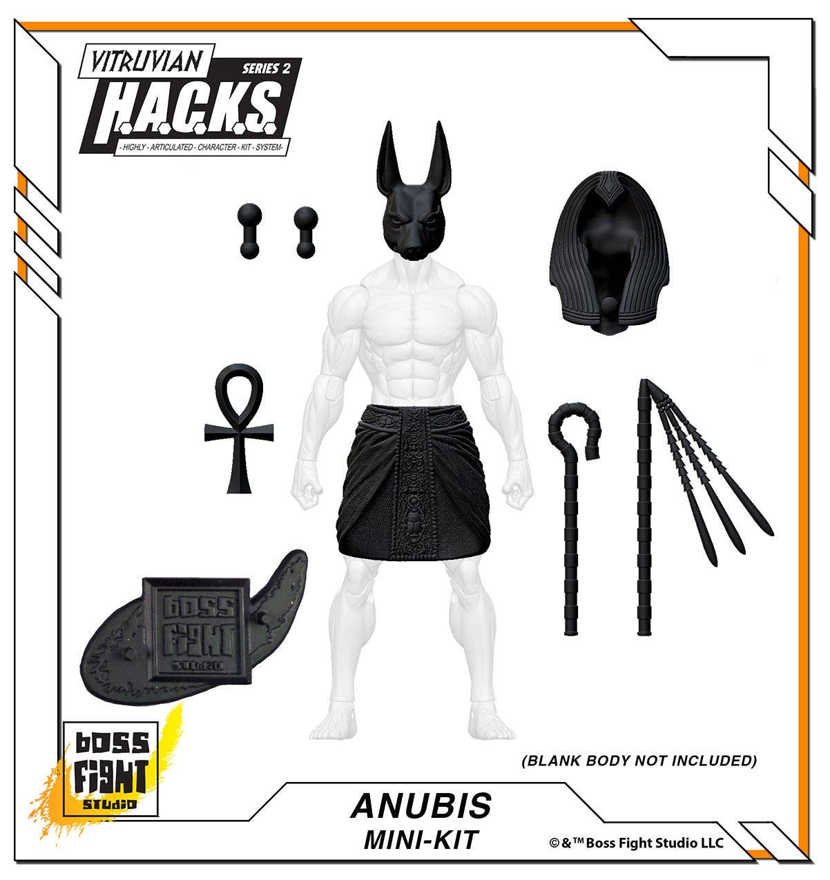 Action Figures and Collectibles by Boss Fight Studio - LOOK! Vitruvian H.A.C.K.S. - Mini-Kit Blind Bags Asst. Box with Anubis-themed black accessory parts