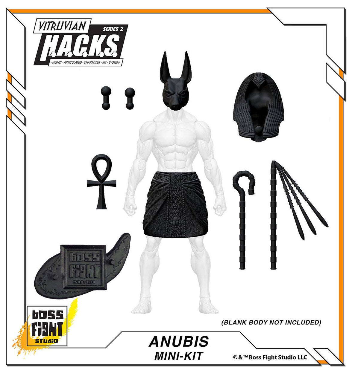 Action Figures and Collectibles by Boss Fight Studio - LOOK! Vitruvian H.A.C.K.S. - Mini-Kit Blind Bags Asst. Box with Anubis-themed black accessory parts