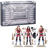 Hasbro GI Joe Classified Series 3 pack Crimson Strike Team figures with weapons and accessories in silver collector box