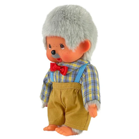 Official Sekiguchi 8-inch Monchhichi Grandpa plush doll for collectors, often searched as a Monchichi grandfather toy.