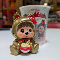 Monchhichi Rokimoto Series 1 Cup of Fun Vinyl Figure – Confirmed Choice new in box collectible by Go Figment gold outfit