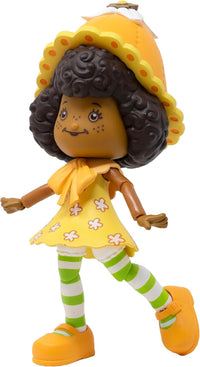 Boss Fight Studio Llc Orange Blossom classic figure in yellow dress, flower hat, green striped leggings, and orange shoes with curly hair
