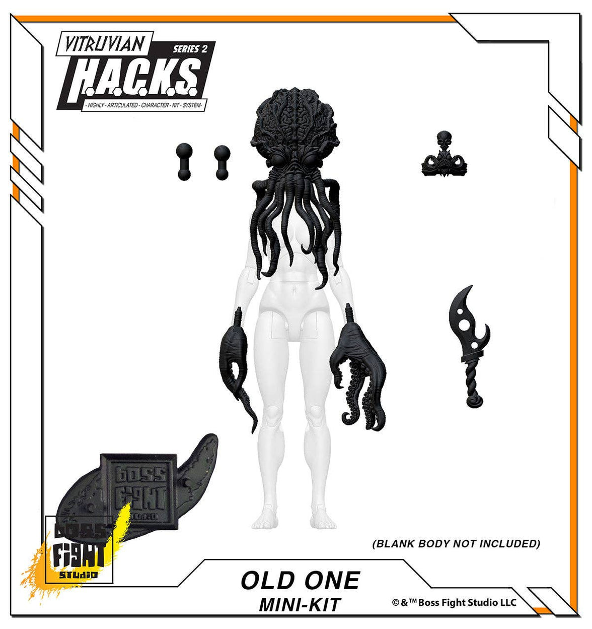 Action Figures and Collectibles by Boss Fight Studio - LOOK! Vitruvian H.A.C.K.S. - Mini-Kit Blind Bags Asst. Box with black octopus-themed accessory parts